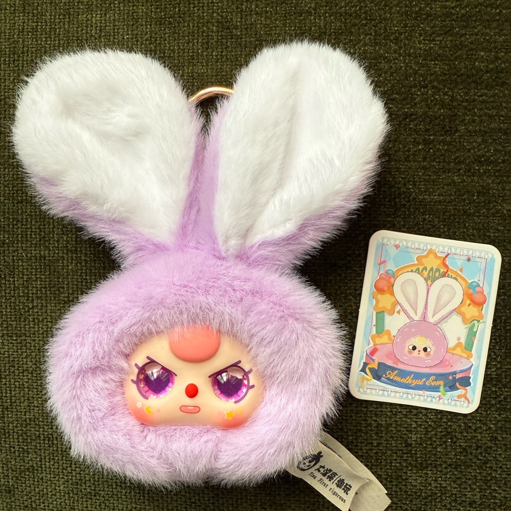 Baby Three bunny head from Five Below “Amethyst Eem” special eyes!! 💜